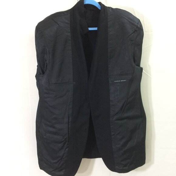 Arnold Brant Blazer Black Soft Wool Blazer Suit Jacket 2 Button 44L - Picture 5 of 6